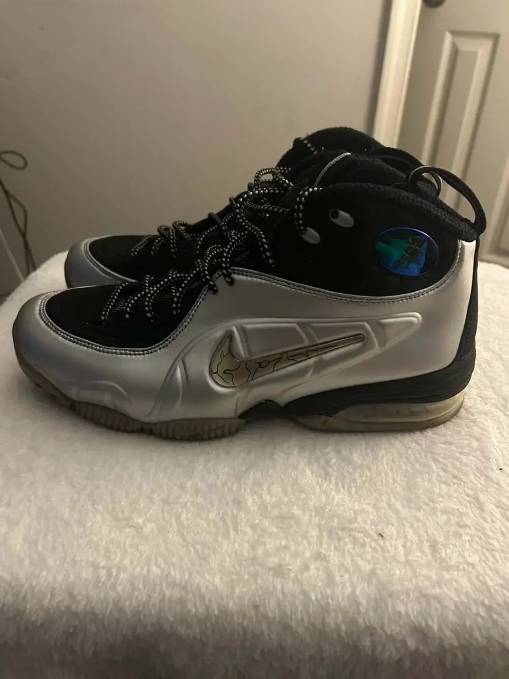 Nike Air Max Penny 1 Metallic Silver Black Basketball Shoes